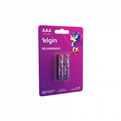 PILHA PALITO AAA RECARREGAVEL ELGIN COM 2 UNI 900mAh