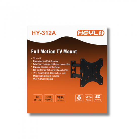 SUPORTE PARA TV TRI-ARTICULADO HY-312A HEYLI 10 Á 55 MÁX 35KG