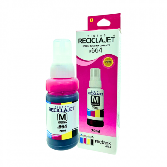 REFIL RECICLAJET EPSON 664 MAGENTA 70ML REFIL RECICLAJET EPSON 664 MAGENTA 70ML