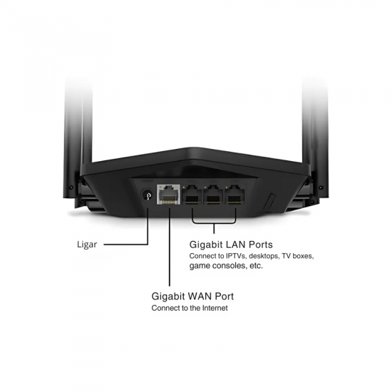 ROTEADOR 4 ANTENAS AX3000 MERCUSYS WIFI 6 MR80X