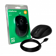 MOUSE COM FIO INTELBRAS MCI20 PRETO 4291101