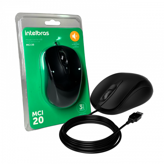 MOUSE COM FIO INTELBRAS MCI20 PRETO 4291101
