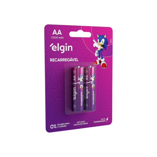 PILHA PEQUENA AA RECARREGAVEL ELGIN 2500MAH COM 2UND 1,2V BPO1 PILHA PEQUENA AA RECARREGAVEL ELGIN 2500MAH COM 2UND 1,2V BPO1