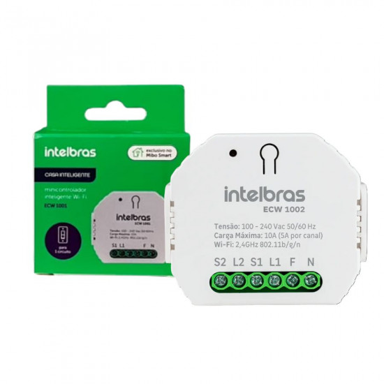 MINICONTROLADOR SMART WIFI PARA 1 INTERRUPTOR ECW 1001 INTELBRAS 4300402